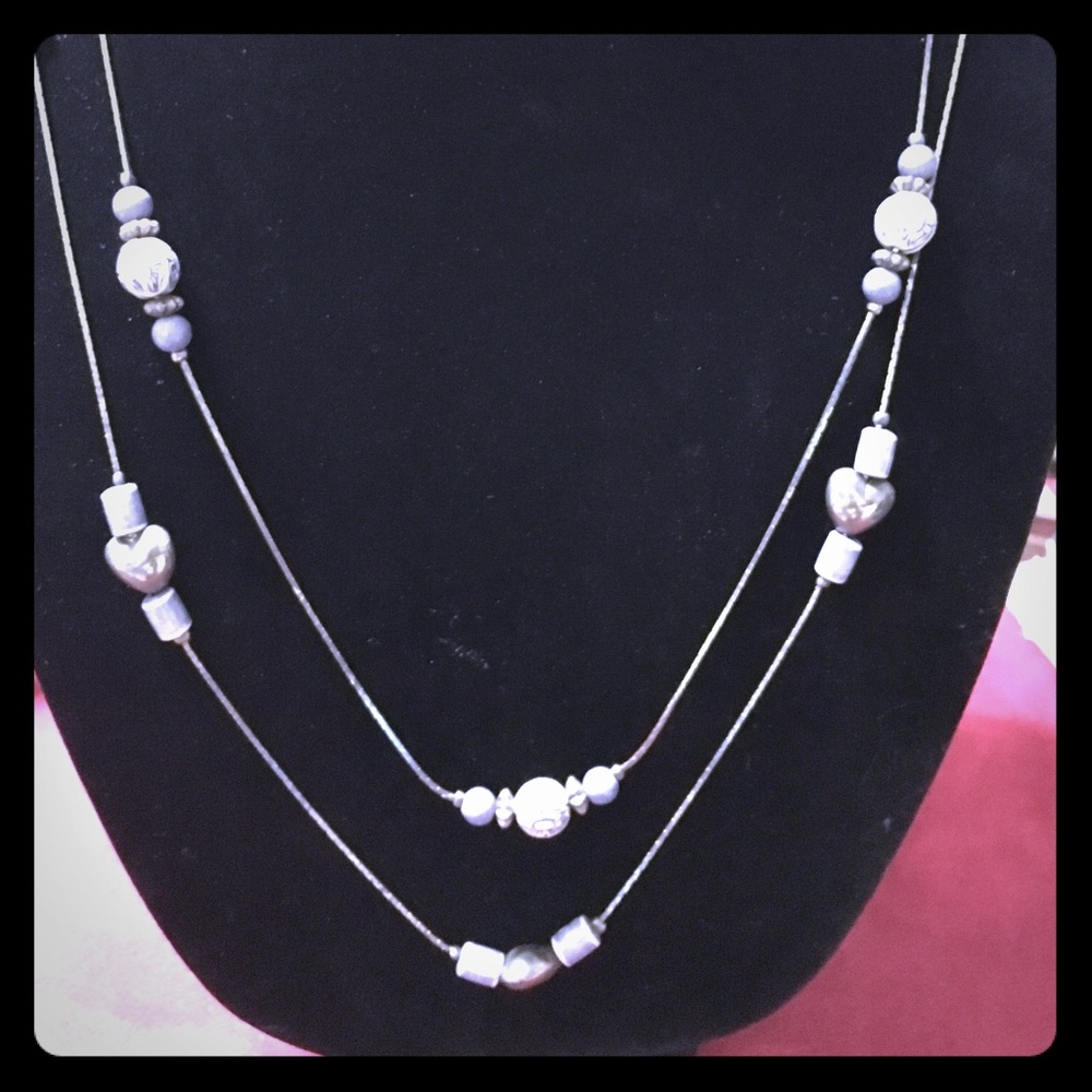 Vintage blue double necklace.